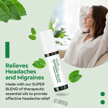 Load image into Gallery viewer, Migraine Relief Roll-On, Made with Peppermint, Lavender, Eucalyptus, & Other Aromatherapy Essential Oils, for Headaches, Body Pain, and Sore Muscles