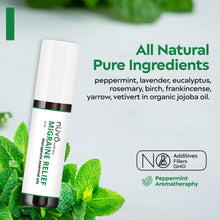 Load image into Gallery viewer, Migraine Relief Roll-On, Made with Peppermint, Lavender, Eucalyptus, & Other Aromatherapy Essential Oils, for Headaches, Body Pain, and Sore Muscles