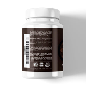 Mushroom Supplement to Boost Immunity and Energy - 10X Mushroom Complex with Reishi, Lions Mane, Shitake Chaga - Nootropic - Made in USA 30 Day