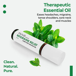 Migraine Relief Roll-On, Made with Peppermint, Lavender, Eucalyptus, & Other Aromatherapy Essential Oils, for Headaches, Body Pain, and Sore Muscles