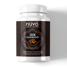 Load image into Gallery viewer, Mushroom Supplement to Boost Immunity and Energy - 10X Mushroom Complex with Reishi, Lions Mane, Shitake Chaga - Nootropic - Made in USA 30 Day
